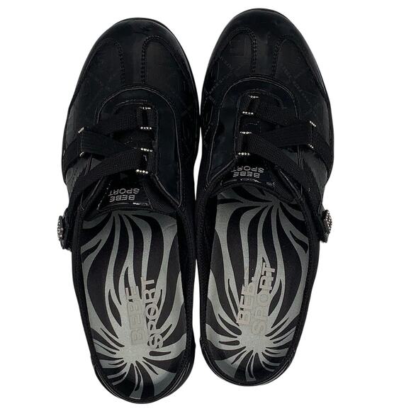 Bebe Sport Mercury Rising Black Logo Sneaker (34792) Women's Size 7.5 NEW in Box - Picture 6 of 8